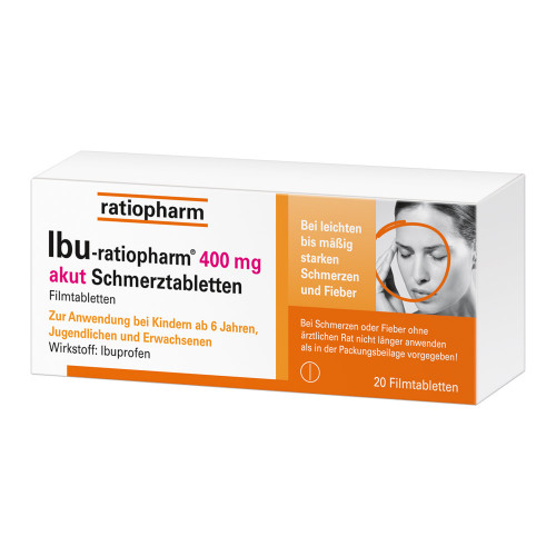 IBU-RATIOPHARM 400 mg akut Schmerztbl.Filmtabl. IBU-RATIOPHARM 400 mg akut Schmerztbl.Filmtabl.