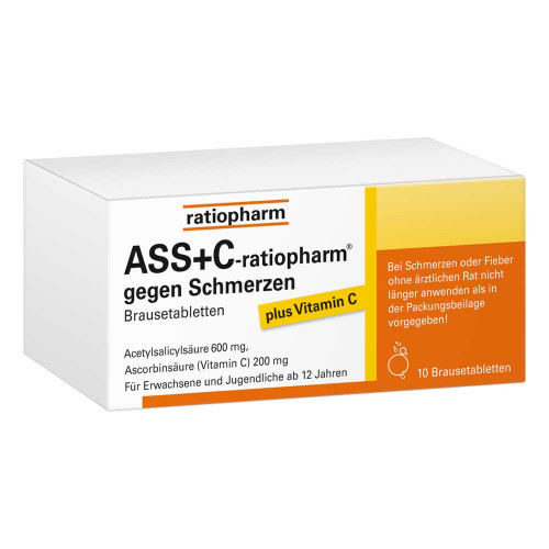 ASS + C-ratiopharm gegen Schmerzen Brausetabletten ASS + C-ratiopharm gegen Schmerzen Brausetabletten