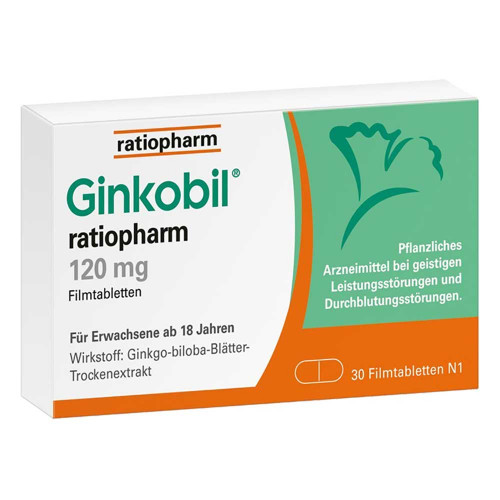 Ginkobil ratiopharm 120mg mit Ginkgo biloba Ginkobil ratiopharm 120mg mit Ginkgo biloba