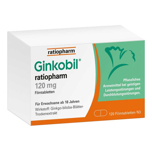 Ginkobil ratiopharm 120mg mit Ginkgo biloba Ginkobil ratiopharm 120mg mit Ginkgo biloba