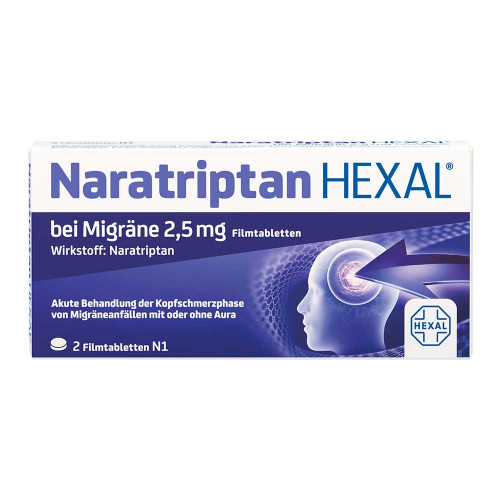 NARATRIPTAN HEXAL bei Migräne 2,5 mg Filmtabletten NARATRIPTAN HEXAL bei Migräne 2,5 mg Filmtabletten