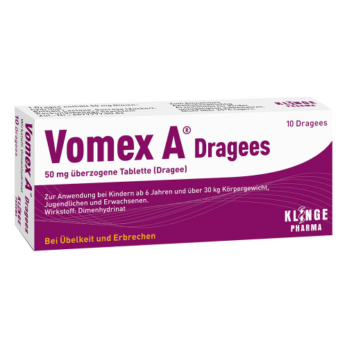 VOMEX A Dragees 50 mg überzogene Tabletten VOMEX A Dragees 50 mg überzogene Tabletten